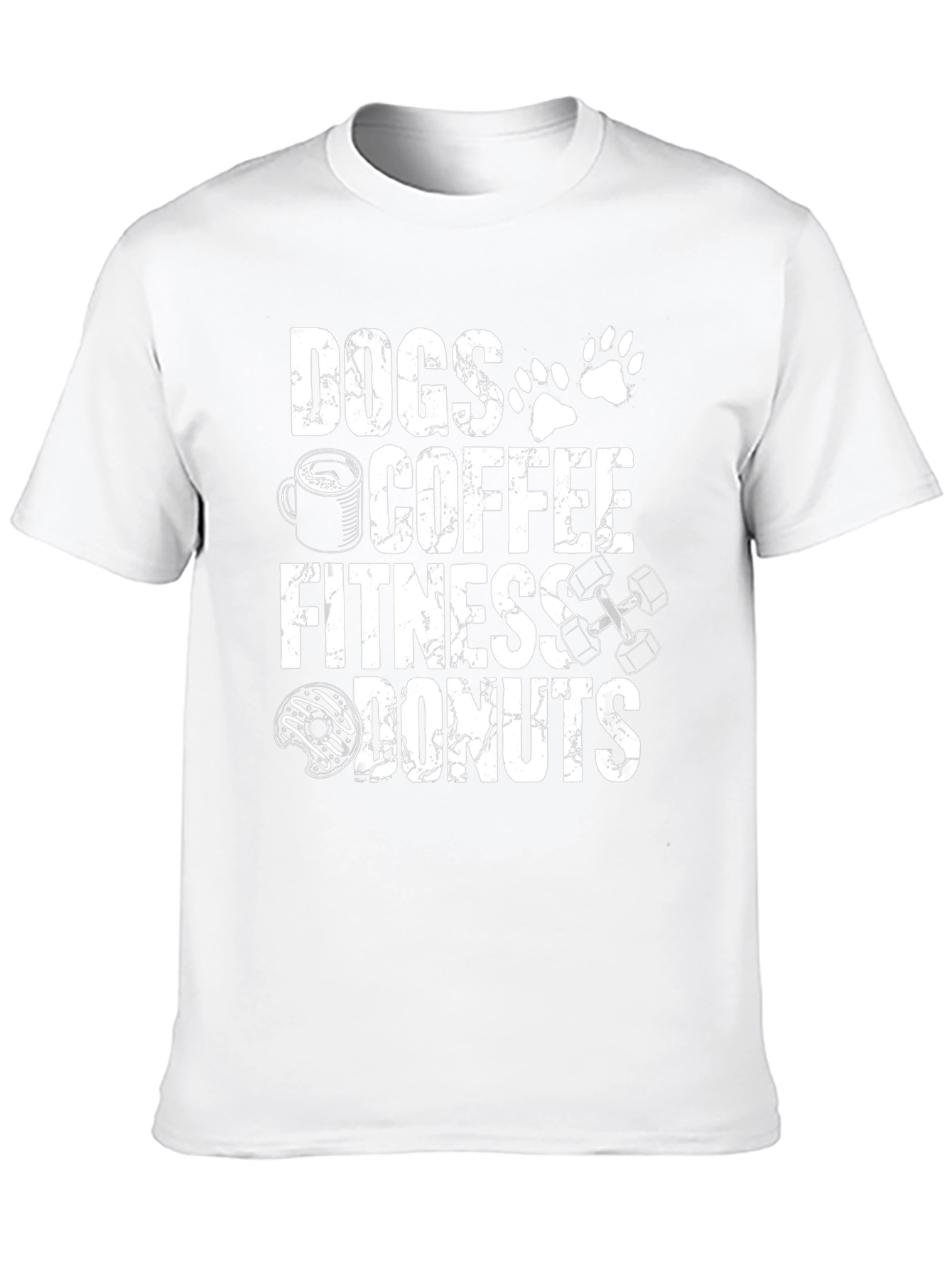 Dogs Coffee Fitness Donuts Black T-Shirt