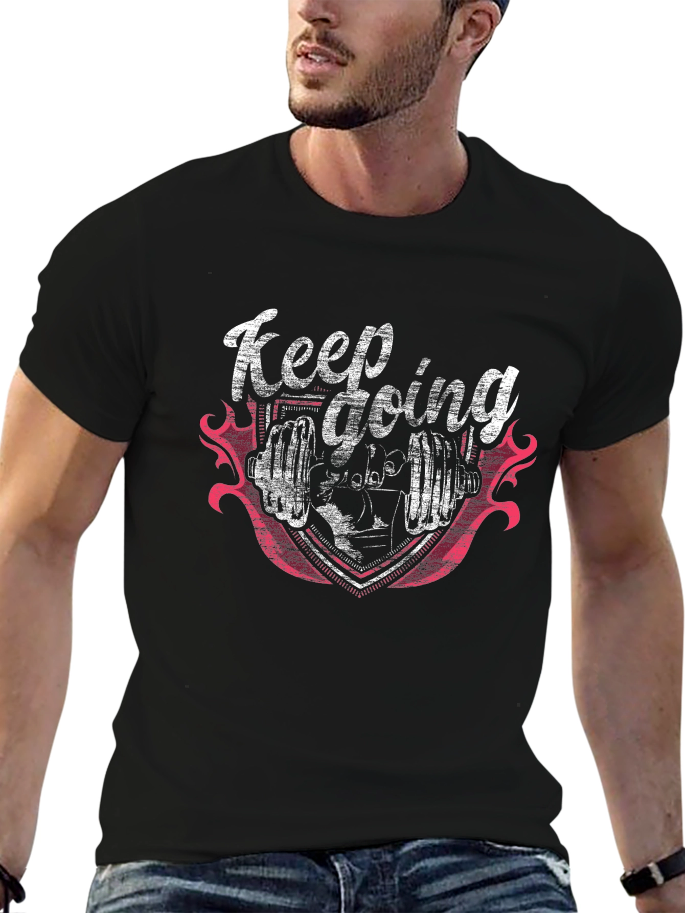 Keep Going Gym Black T-Shirt