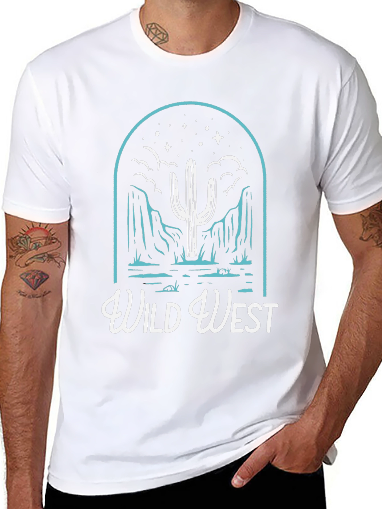 Wild West Graphic T-Shirt - Cactus Desert Design