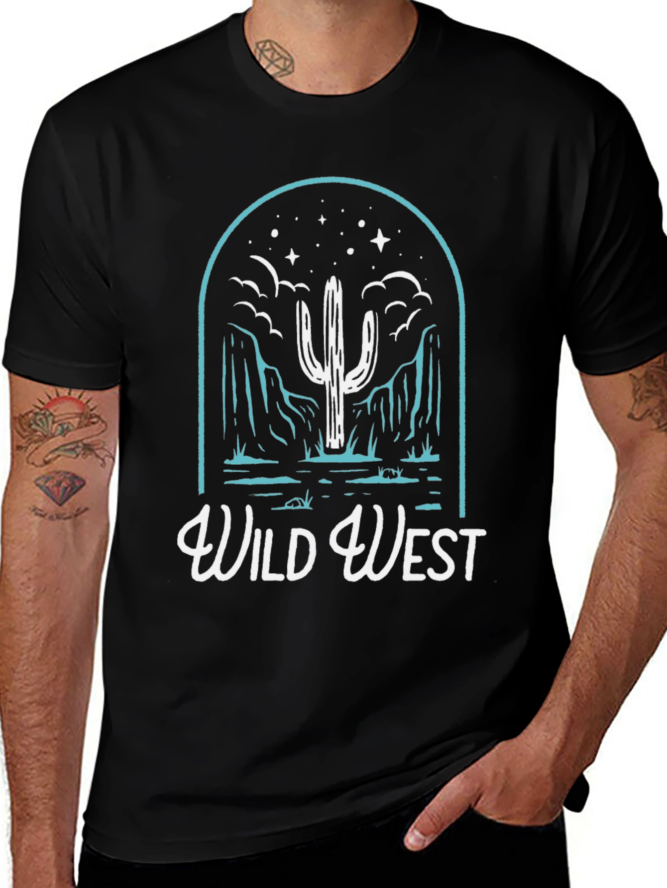 Wild West Graphic T-Shirt - Cactus Desert Design