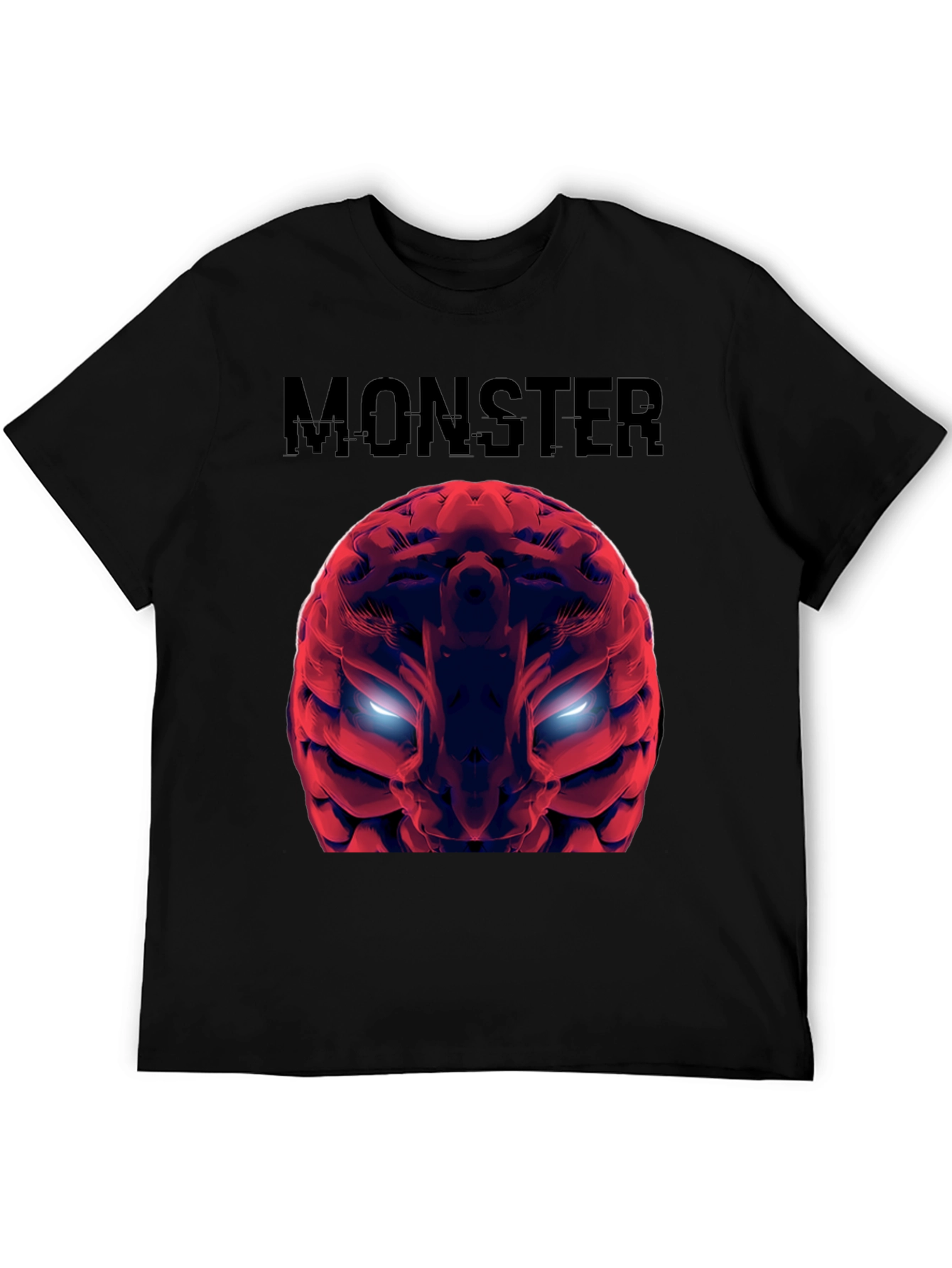 Monster Brain Graphic Tee - Mens Black T-Shirt