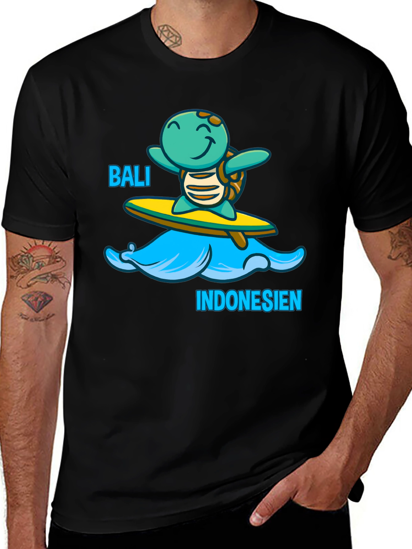 Bali Indonesia Turtle Surfing T-Shirt