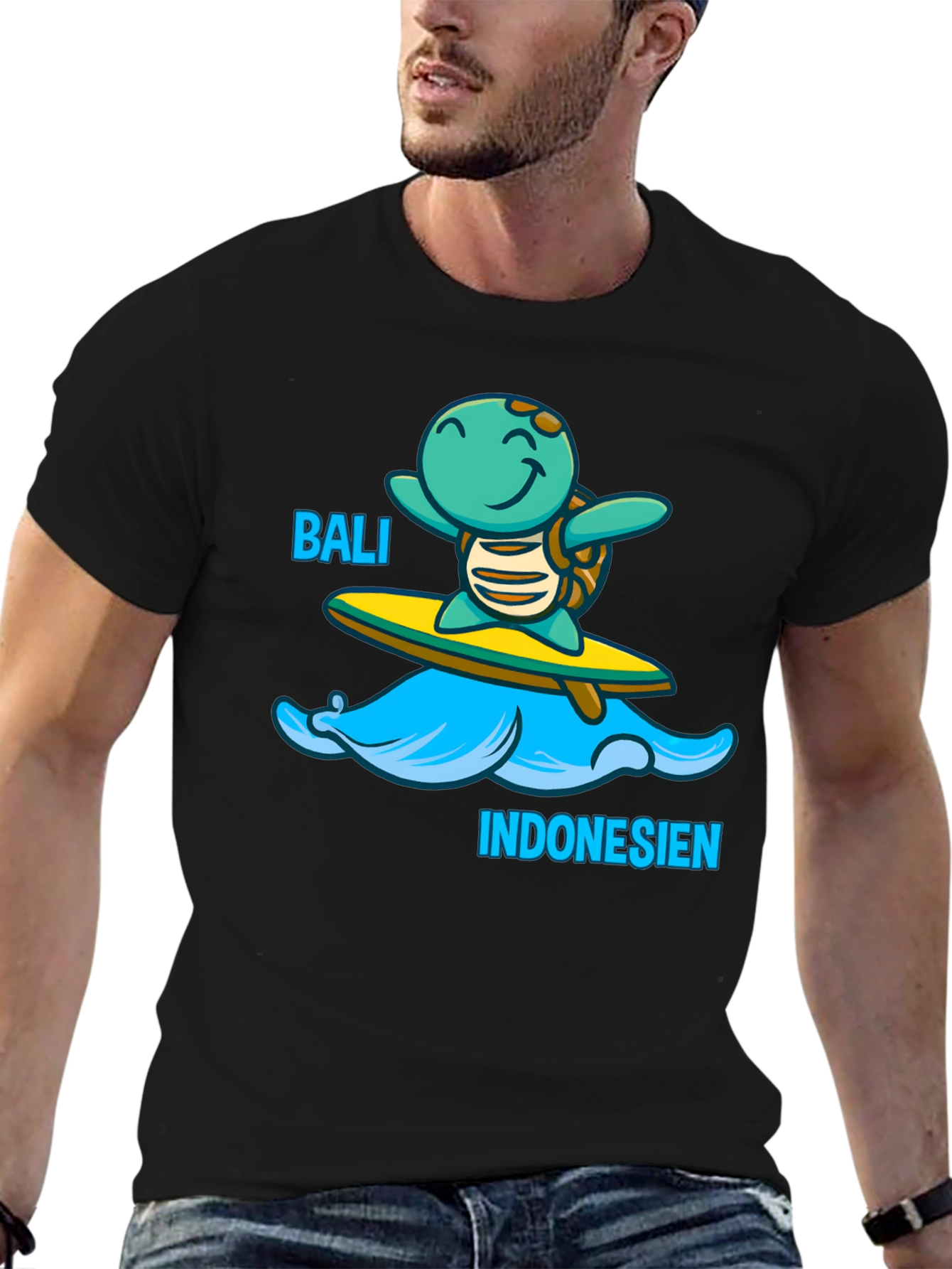 Bali Indonesia Turtle Surfing T-Shirt