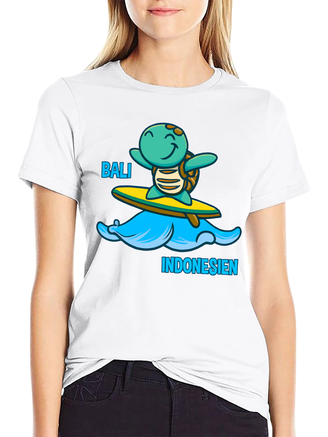 Bali Indonesia Turtle Surfing T-Shirt