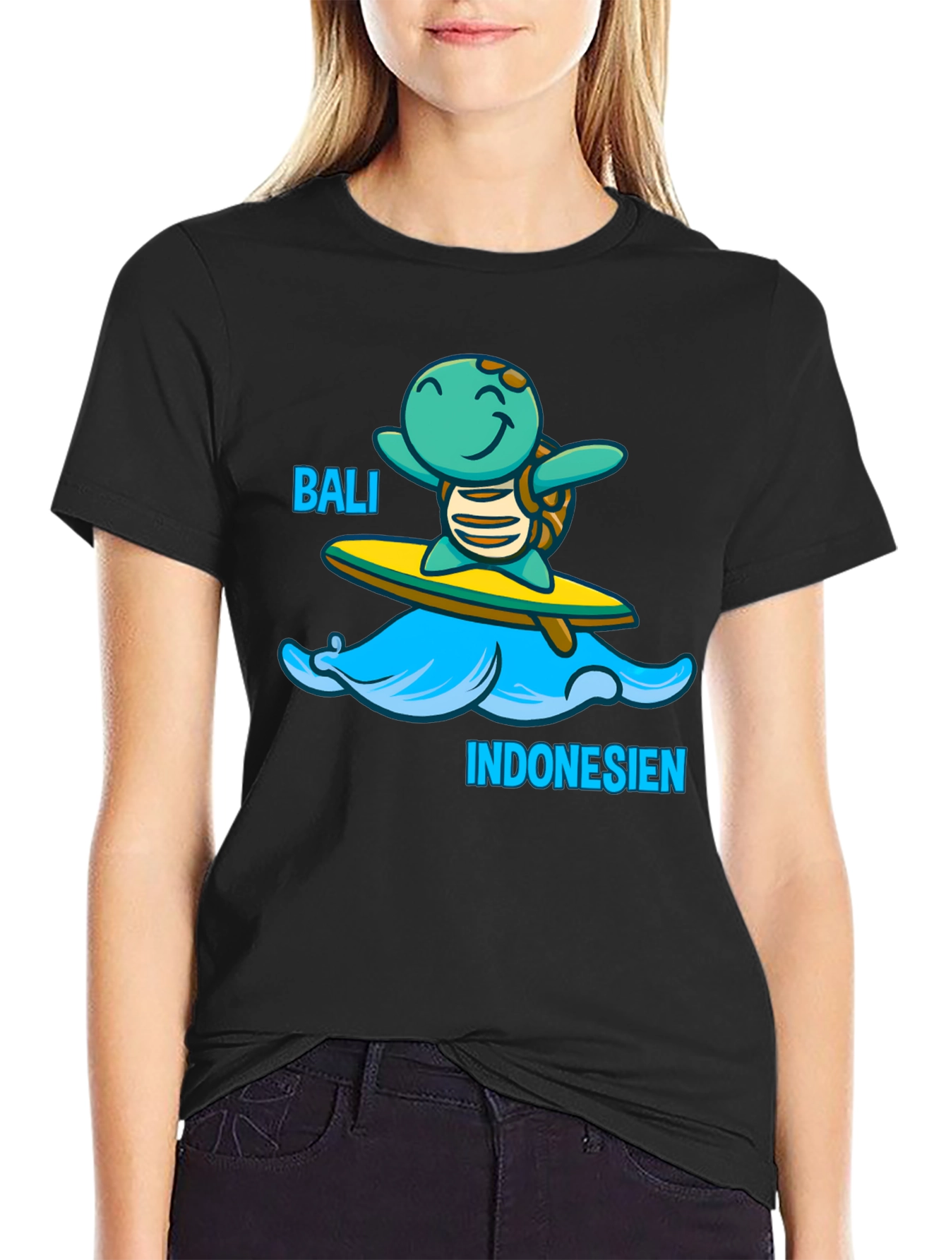 Bali Indonesia Turtle Surfing T-Shirt