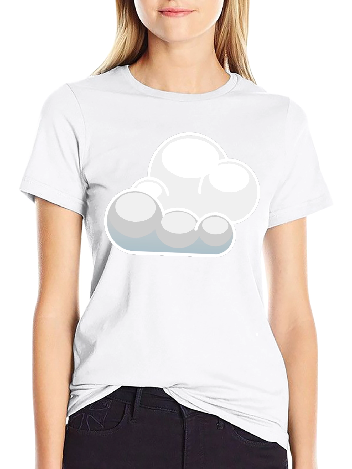 Cloud Graphic Black T-Shirt: Soft Cotton Blend