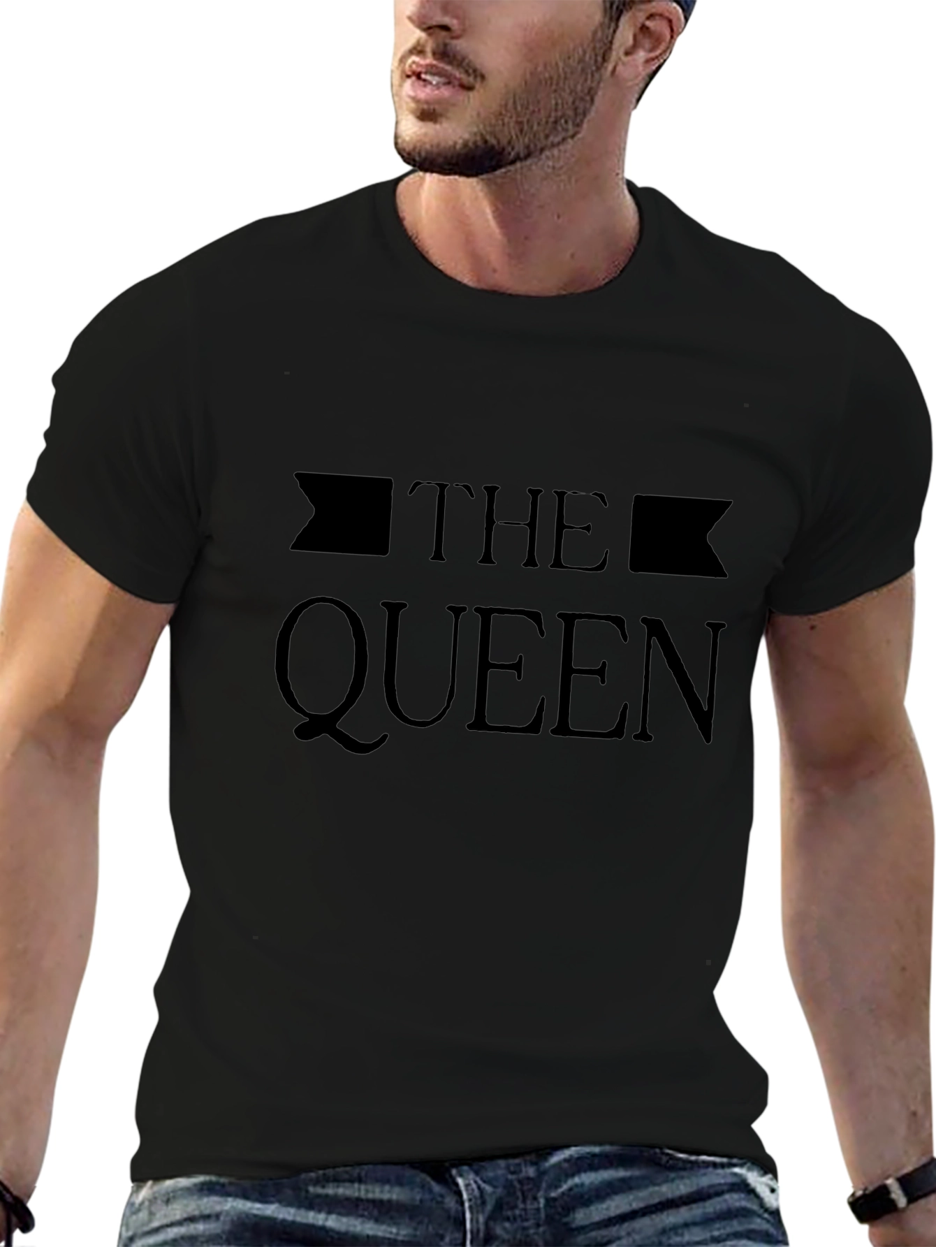 The Queen Tee - Stylish Black Graphic T-Shirt