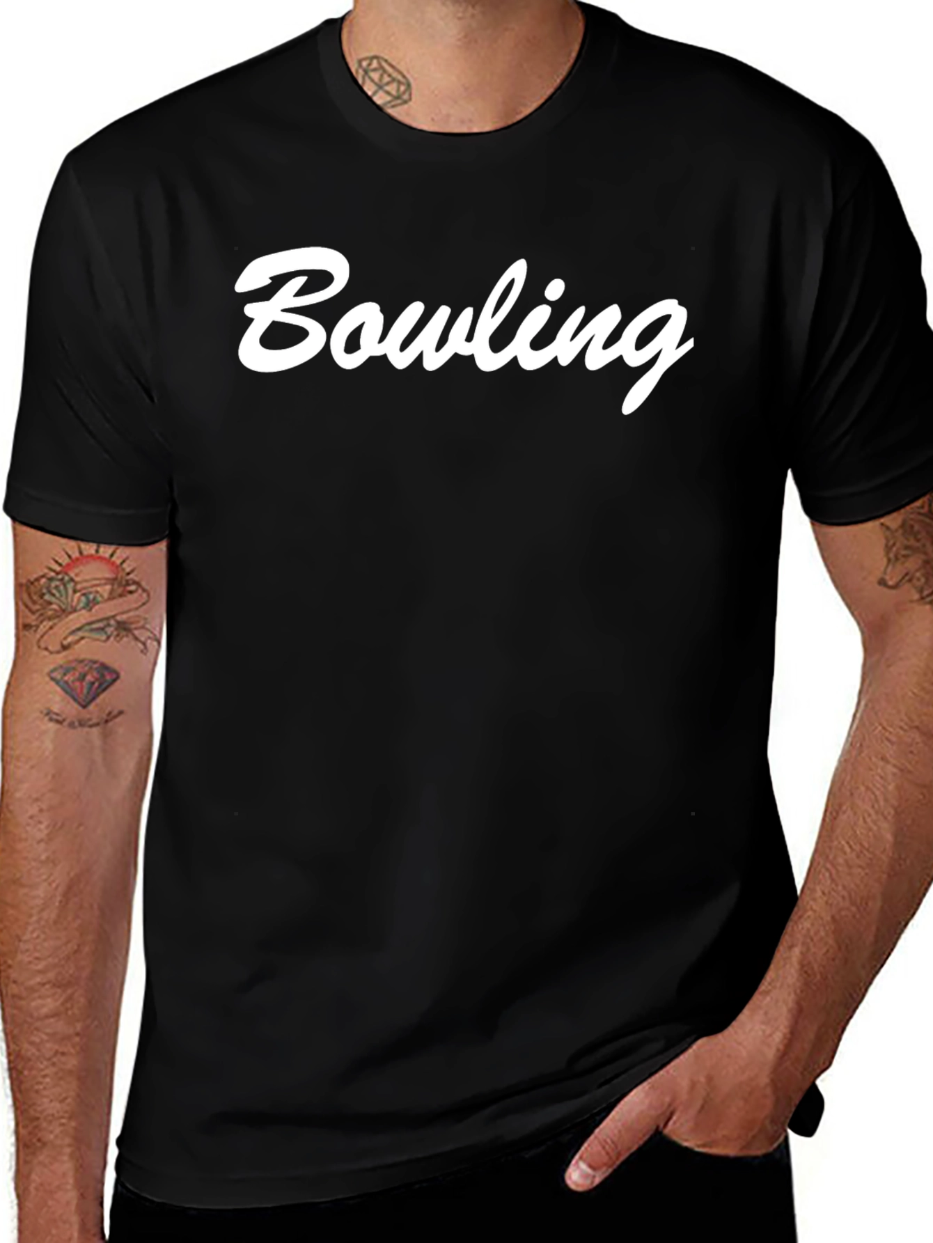 Bowling T-Shirt - Classic Crew Neck Tee