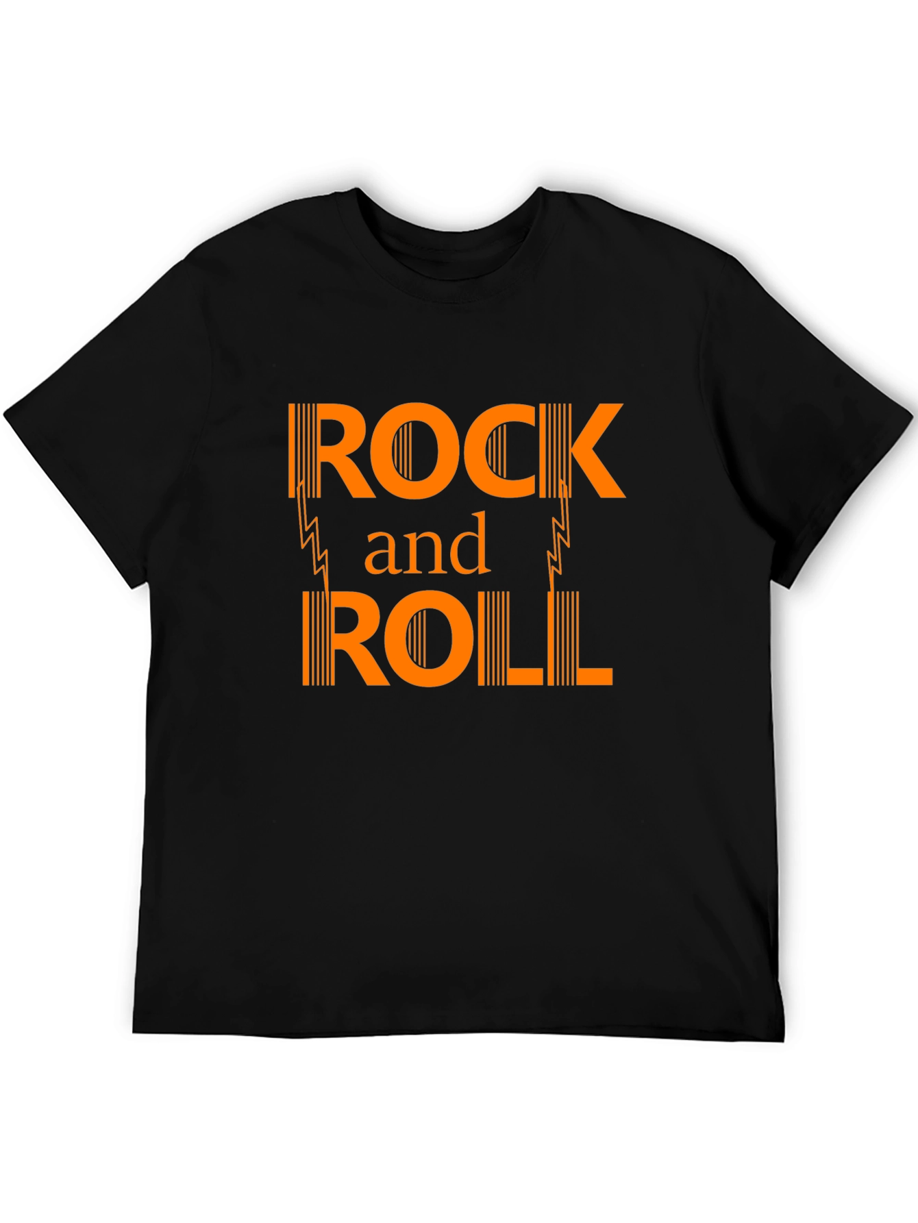 Rock and Roll Graphic Print Black T-Shirt
