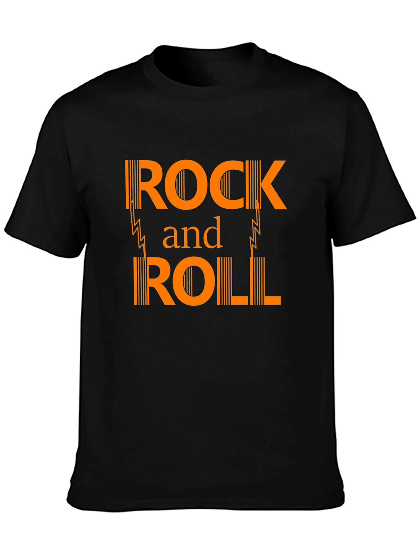 Rock and Roll Graphic Print Black T-Shirt
