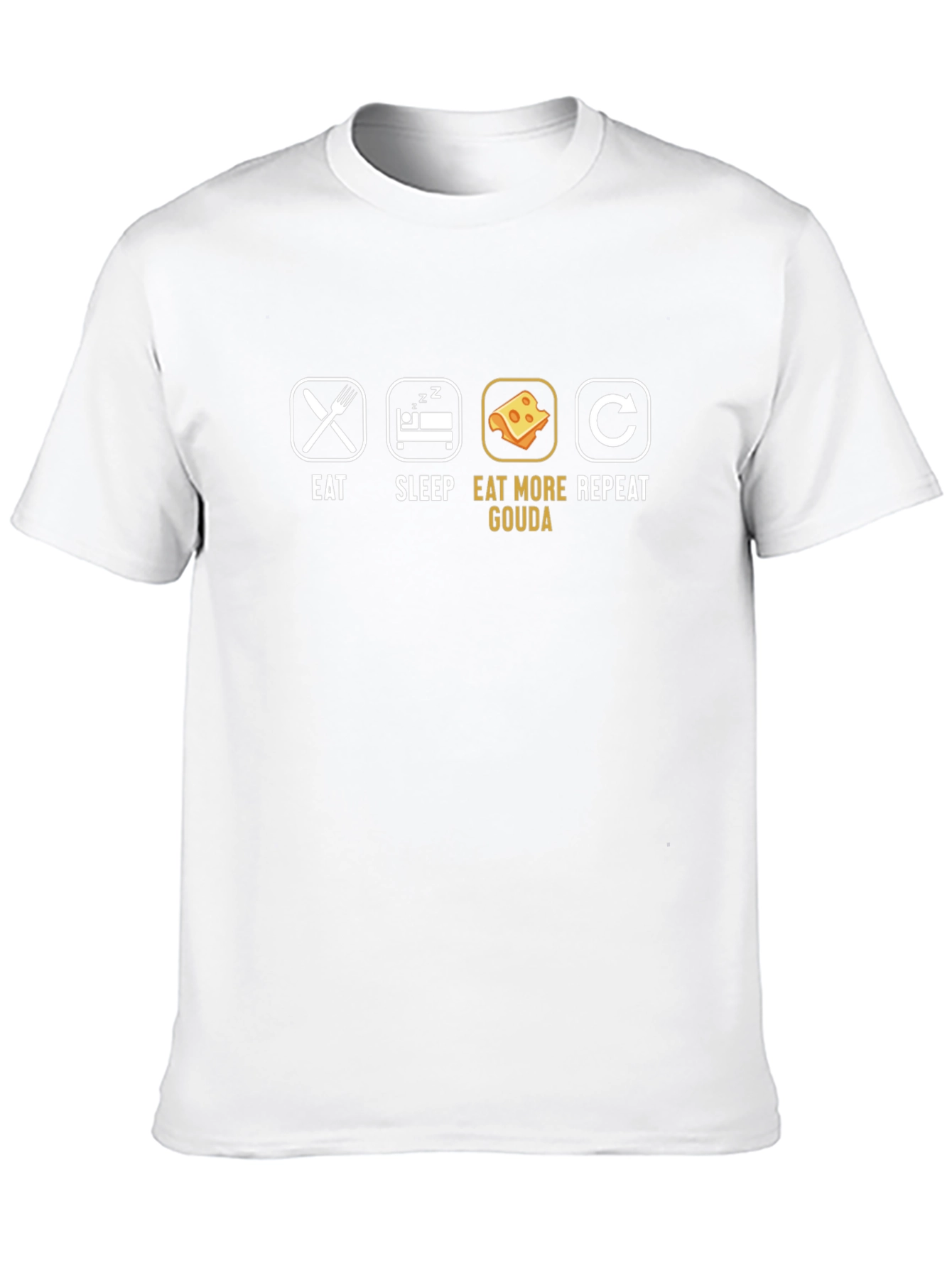 Eat Sleep Eat Gouda Repeat Graphic T-Shirt