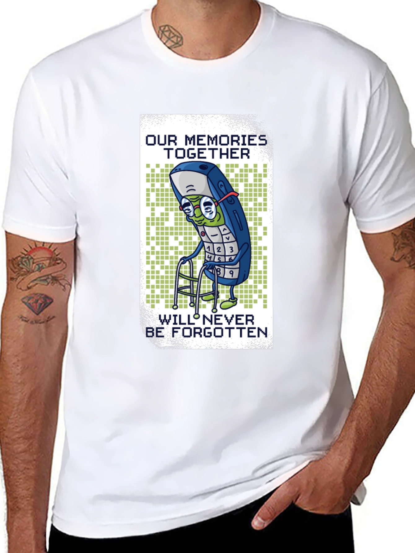 Nostalgic Cell Phone T-Shirt - Never Forgotten