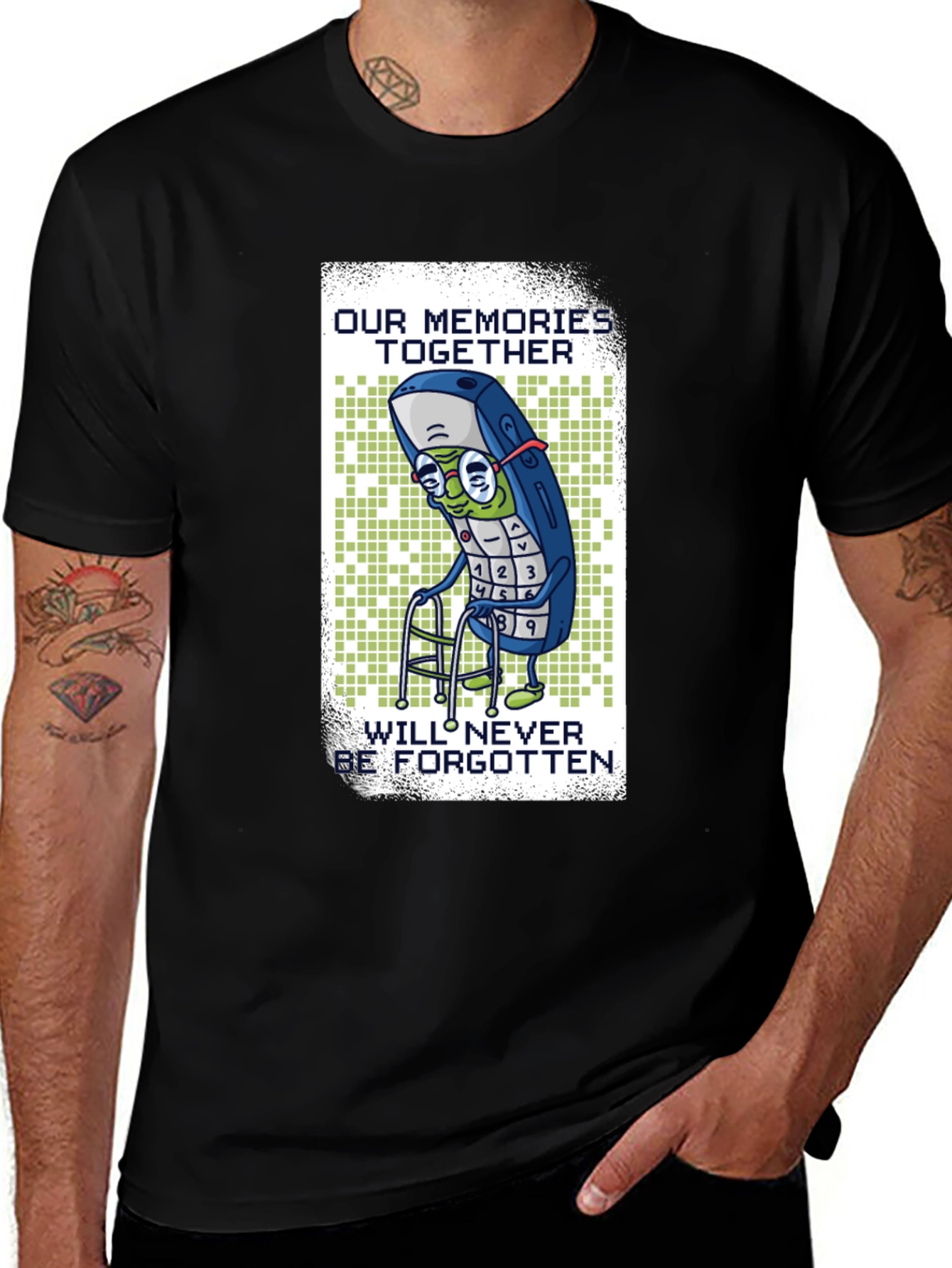 Nostalgic Cell Phone T-Shirt - Never Forgotten