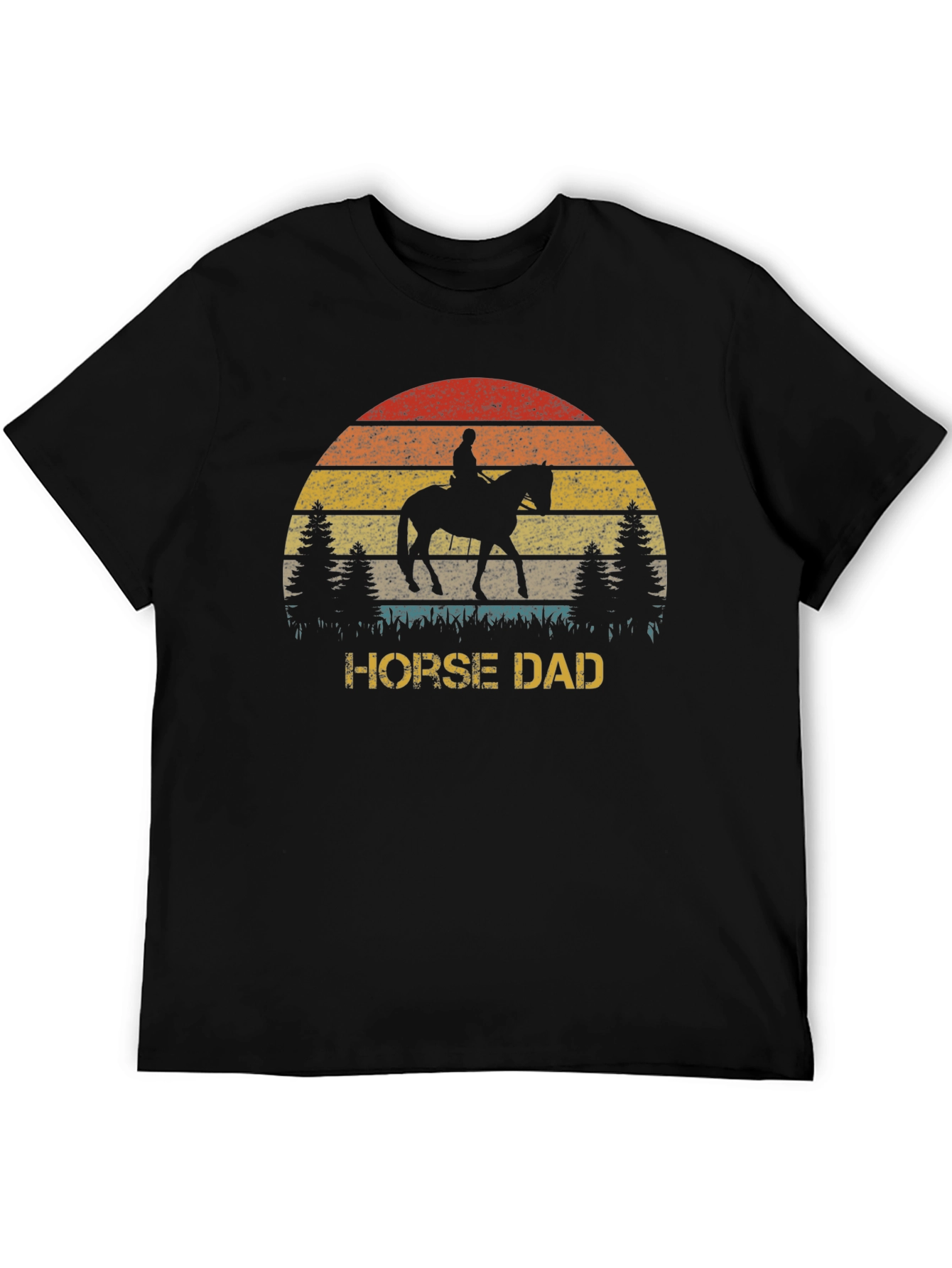 Horse Dad Retro Sunset T-Shirt