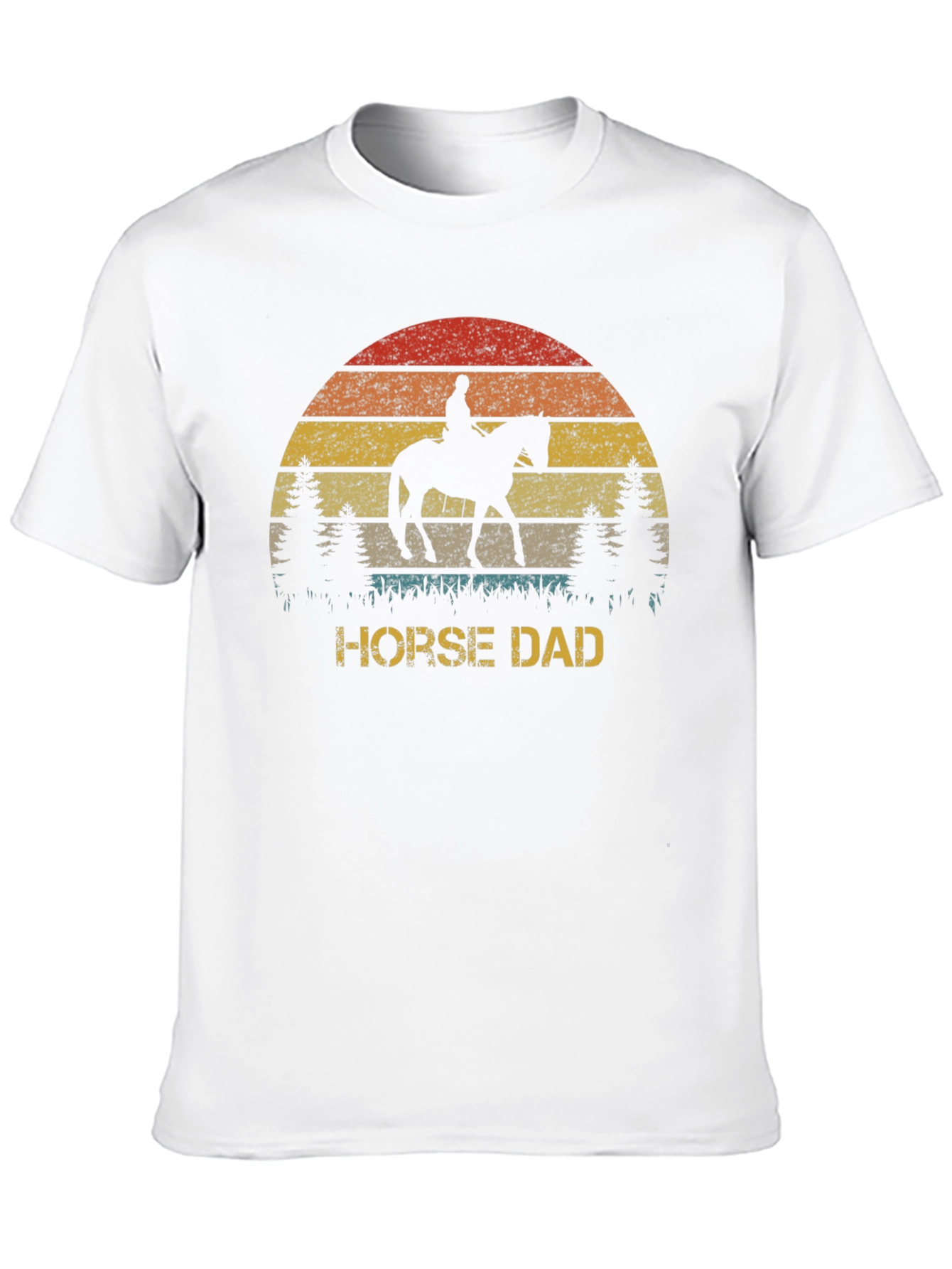 Horse Dad Retro Sunset T-Shirt