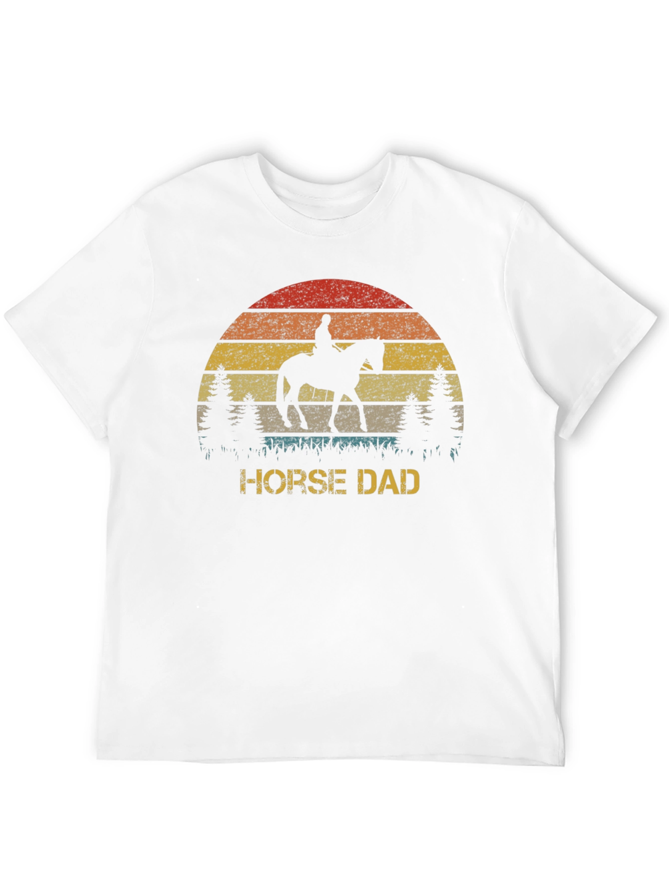 Horse Dad Retro Sunset T-Shirt