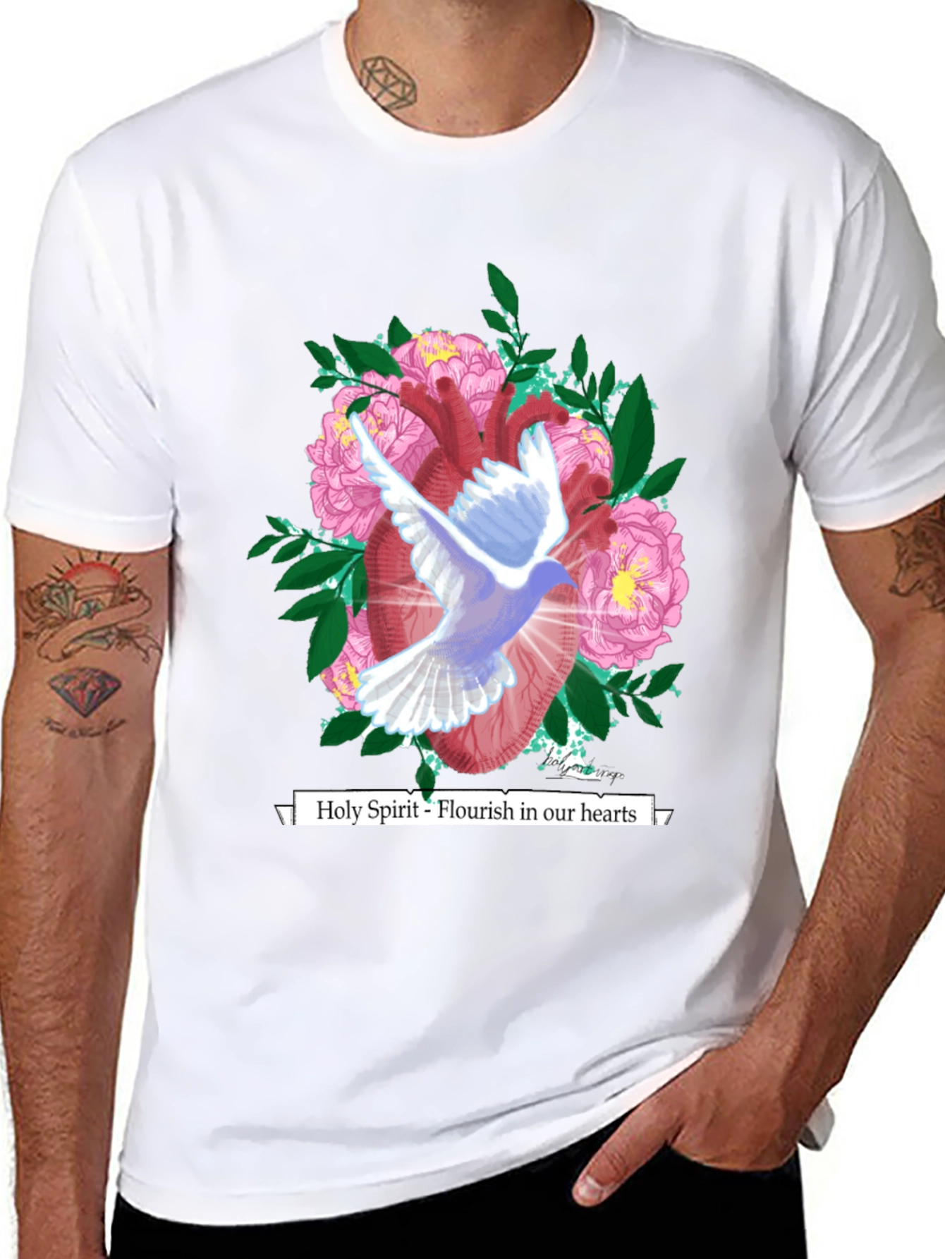 Holy Spirit Heart Graphic Tee