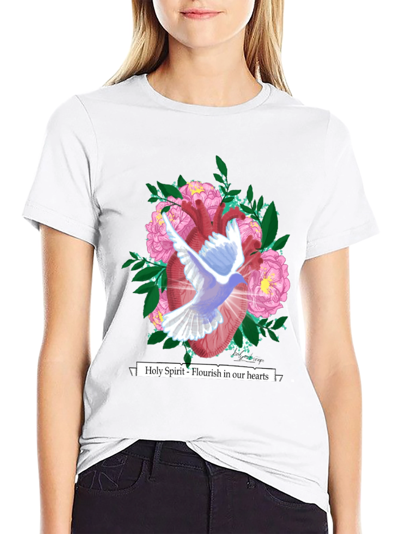 Holy Spirit Heart Graphic Tee