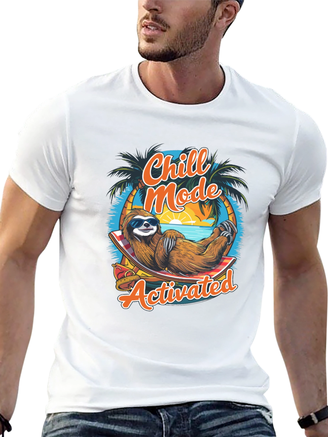 Chill Mode Activated Sloth Graphic Tee