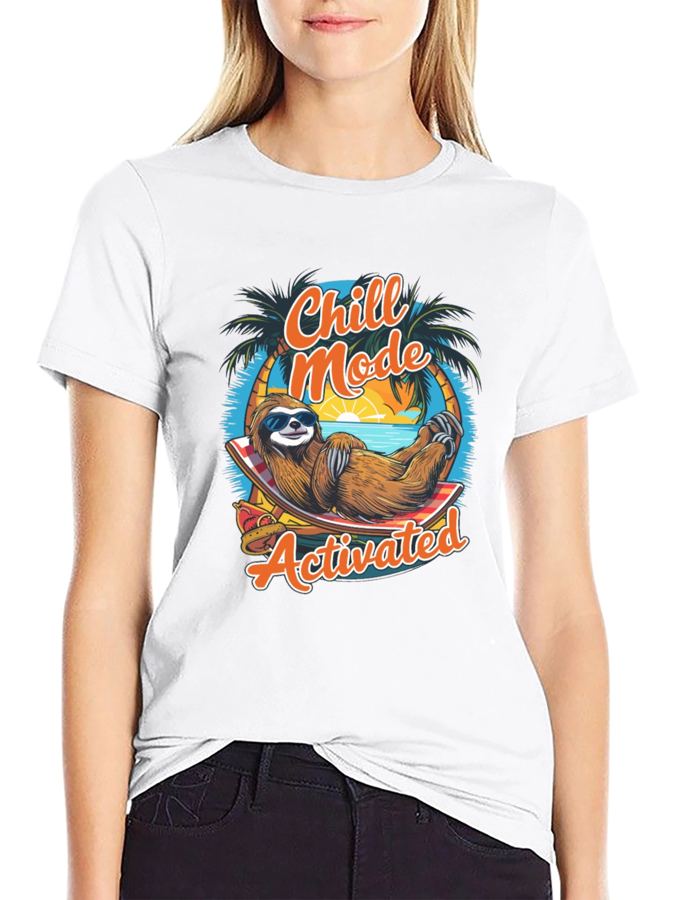 Chill Mode Activated Sloth Graphic Tee