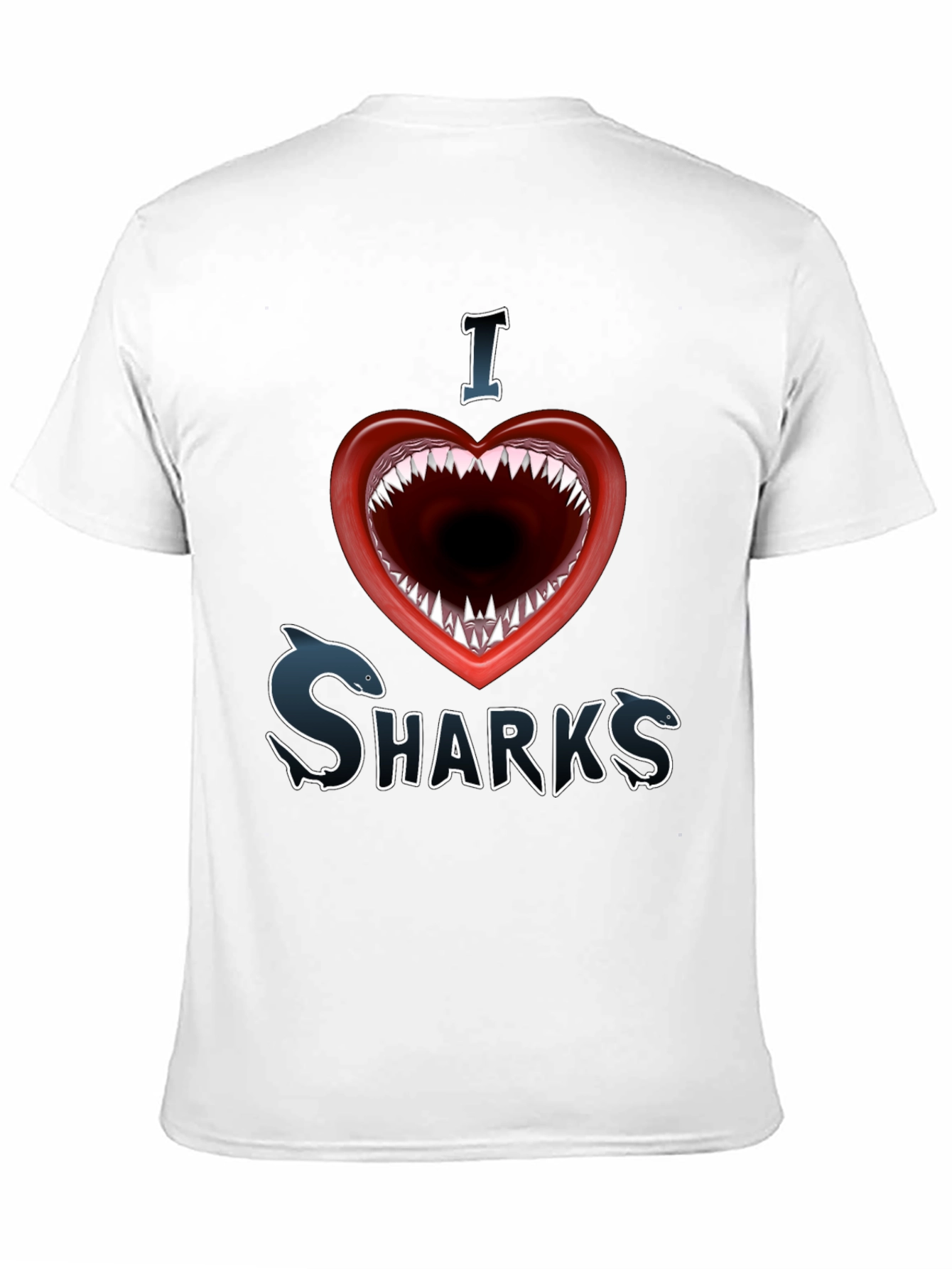 I Love Sharks Graphic Tee - Shark Mouth Heart