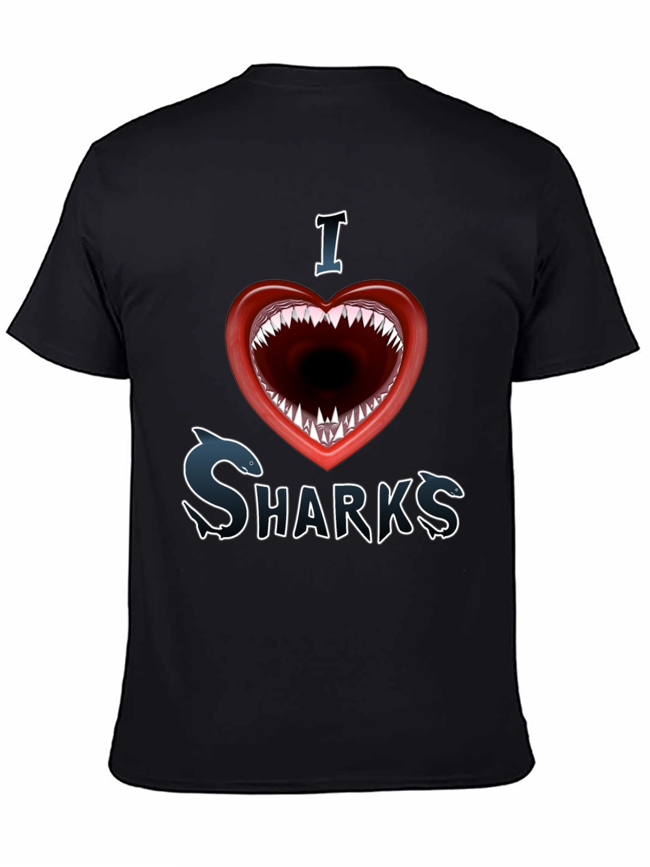 I Love Sharks Graphic Tee - Shark Mouth Heart