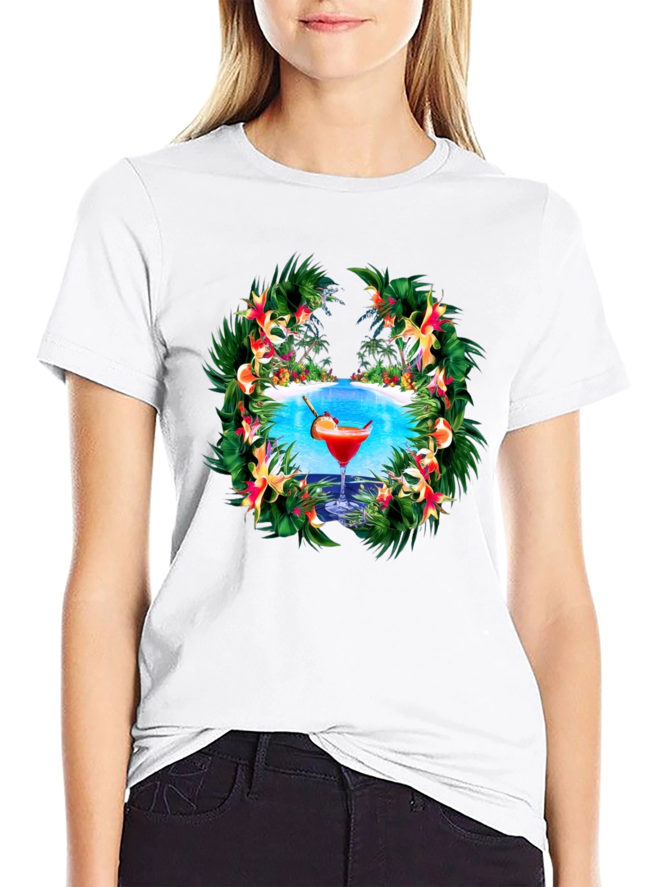 Tropical Cocktail Graphic T-Shirt