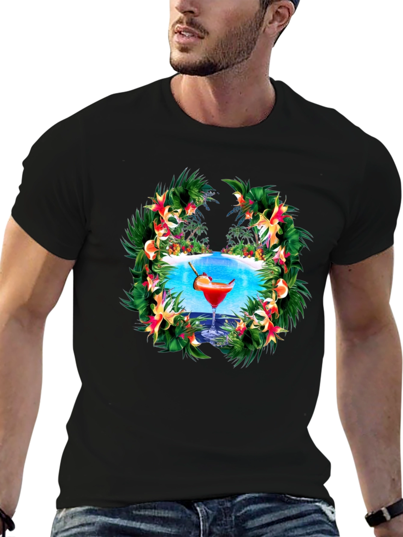 Tropical Cocktail Graphic T-Shirt