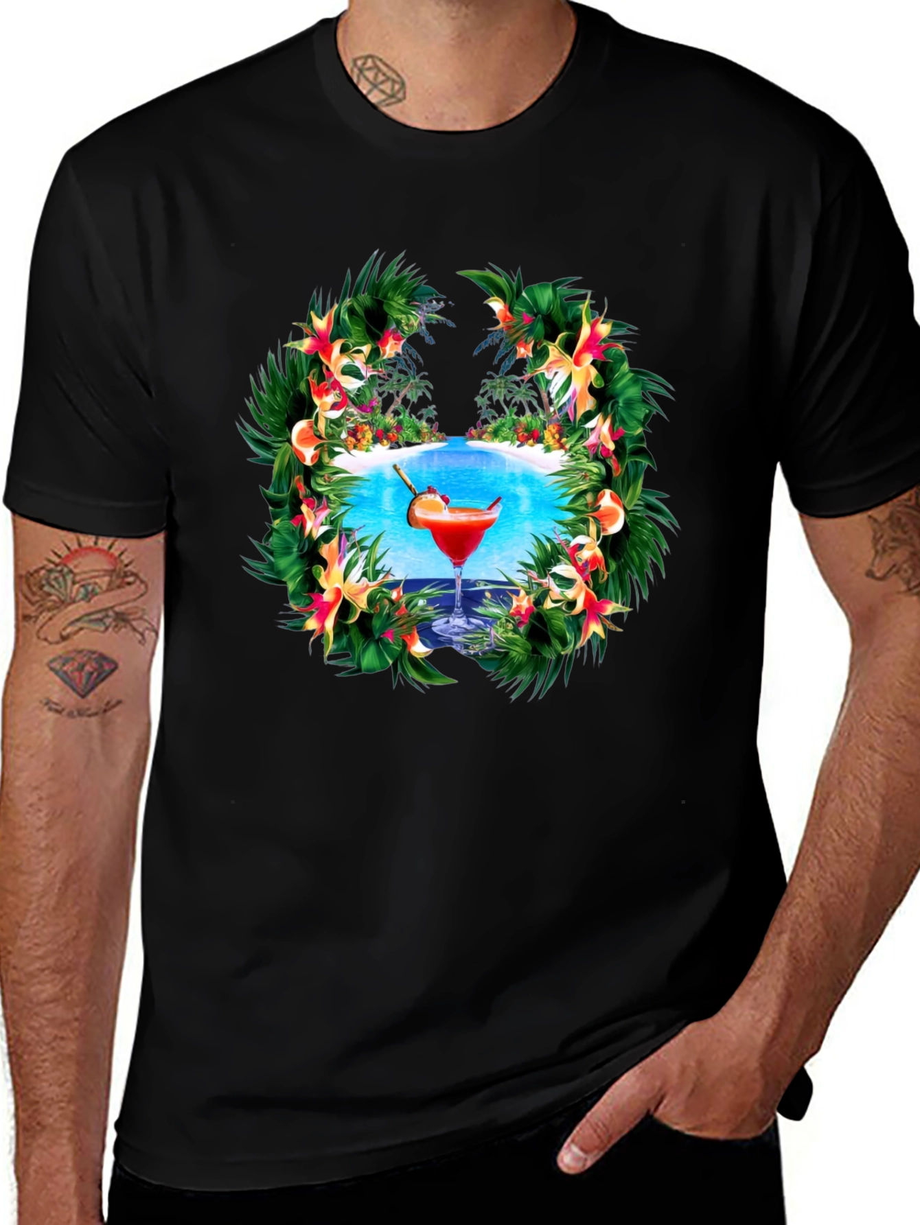 Tropical Cocktail Graphic T-Shirt