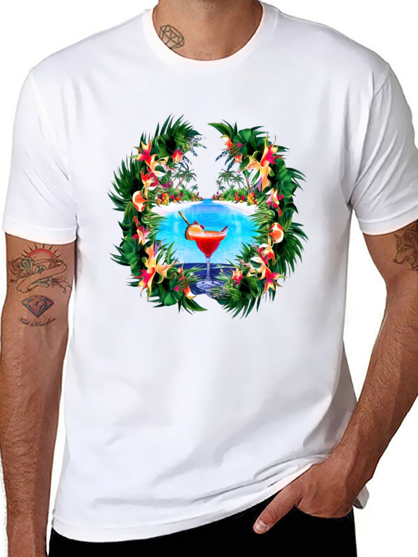 Tropical Cocktail Graphic T-Shirt