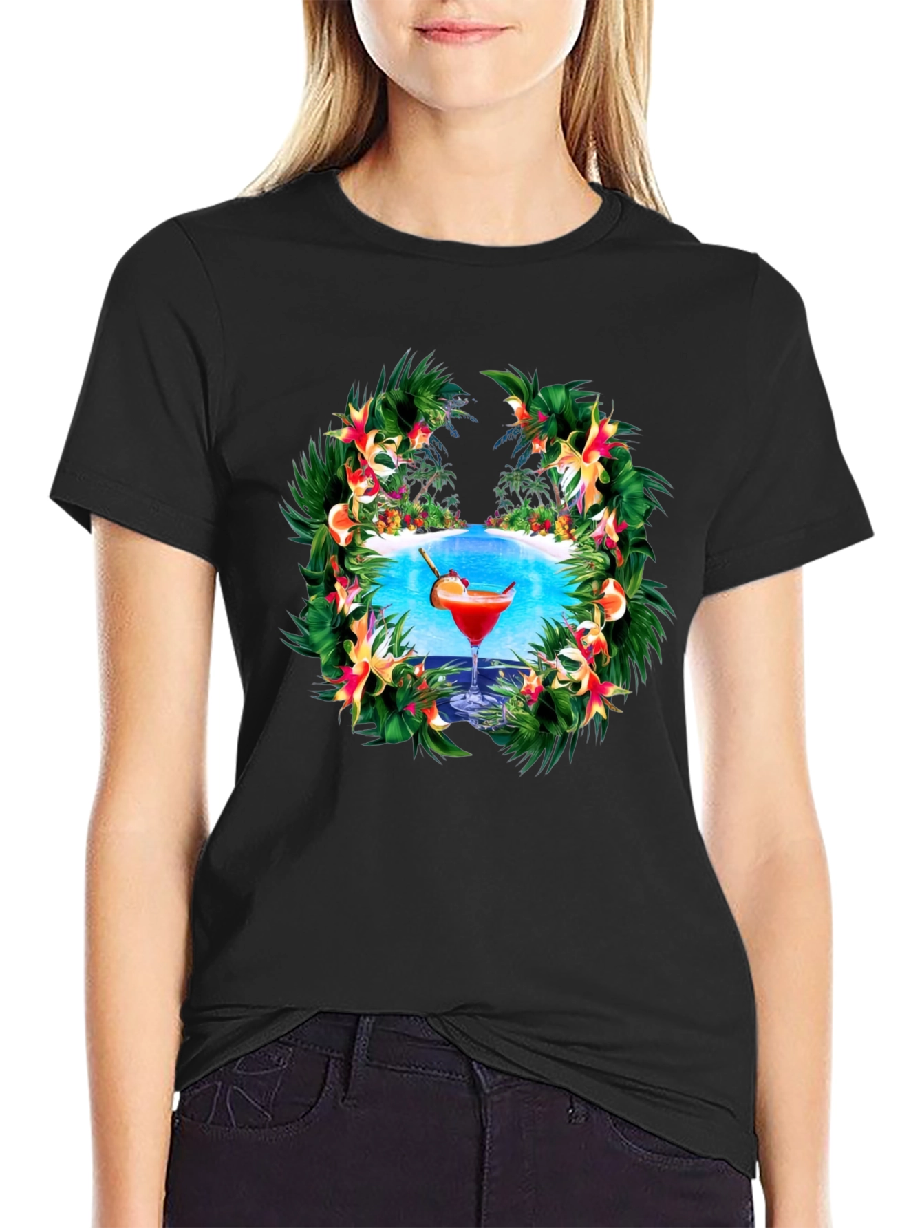 Tropical Cocktail Graphic T-Shirt