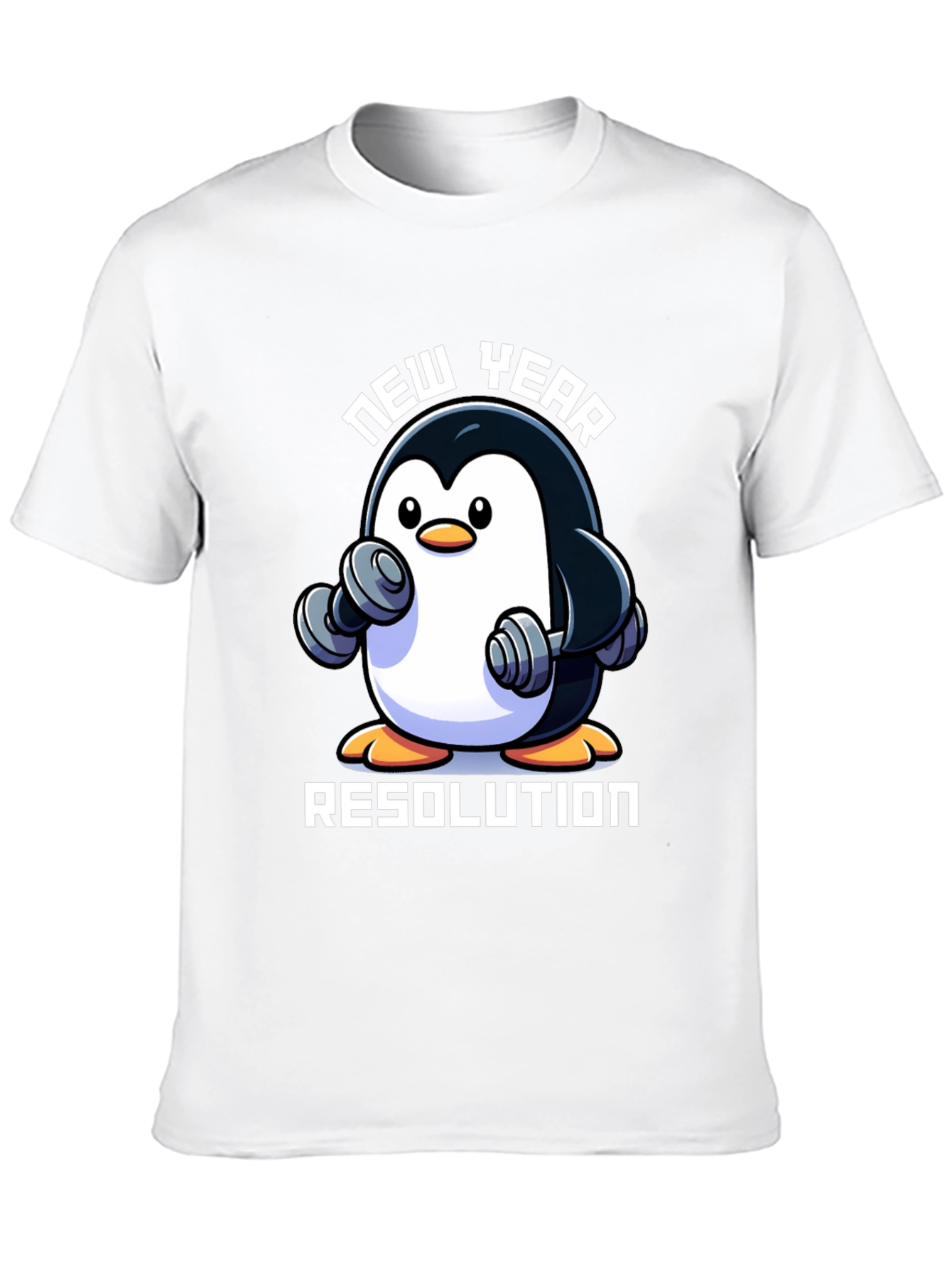 New Year Penguin Workout T-Shirt - Resolution Ready!