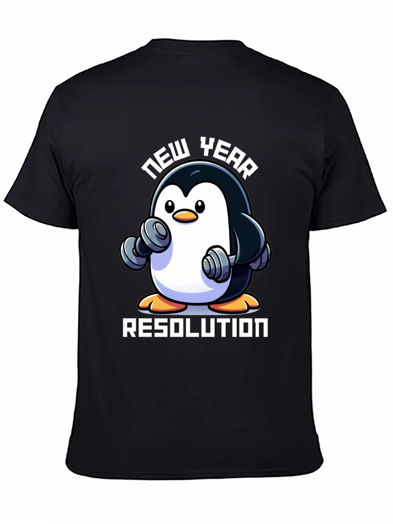 New Year Penguin Workout T-Shirt - Resolution Ready!