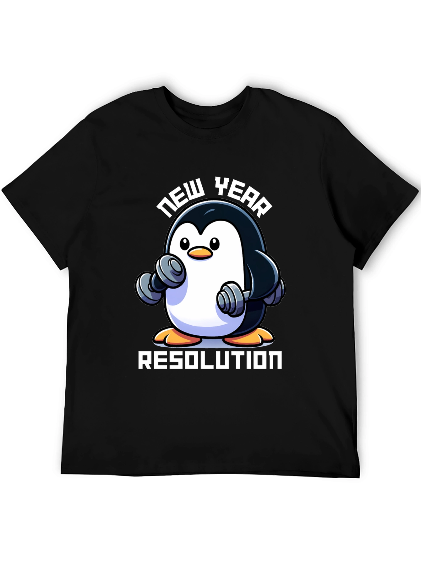 New Year Penguin Workout T-Shirt - Resolution Ready!